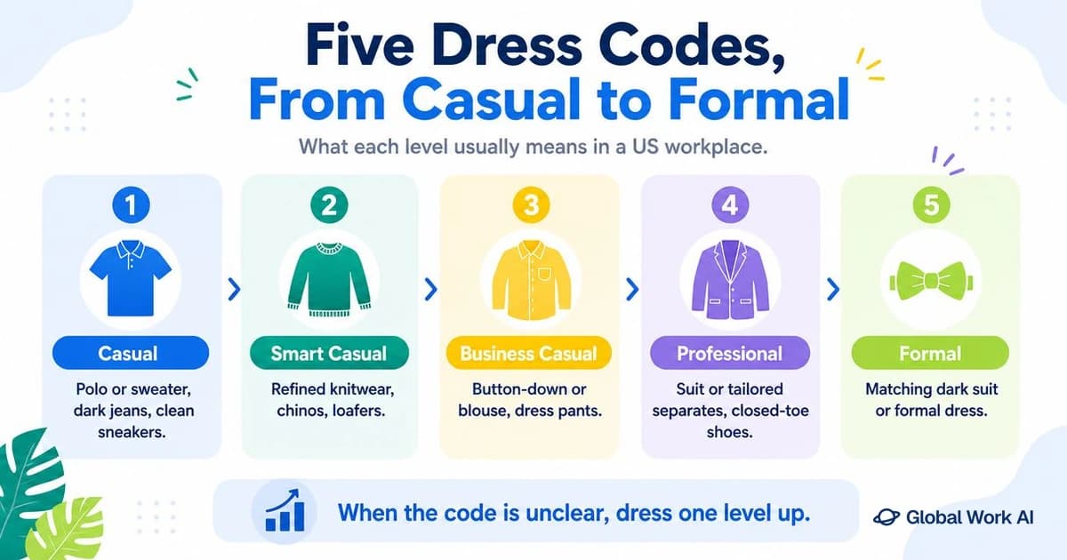 Business attire dress code levels