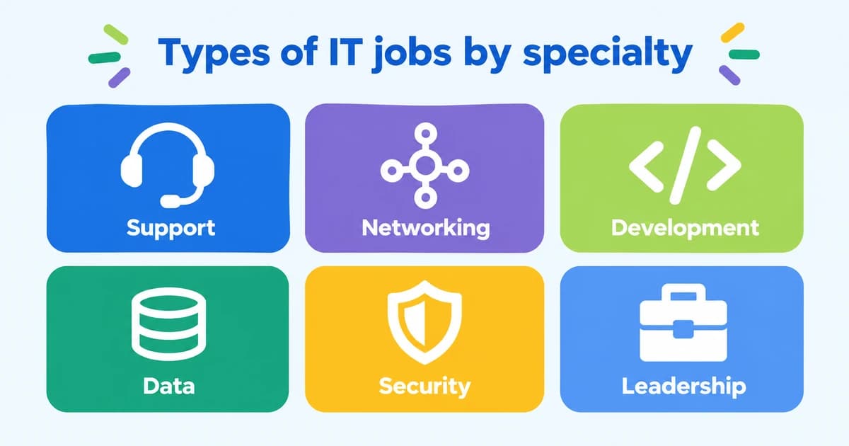 IT job categories icon diagram